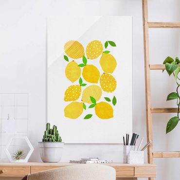 Obraz na szkle - Lemony z kropkami