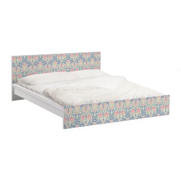 Okleina meblowa IKEA - Malm łóżko 180x200cm - Ornament z lnianego adamaszku