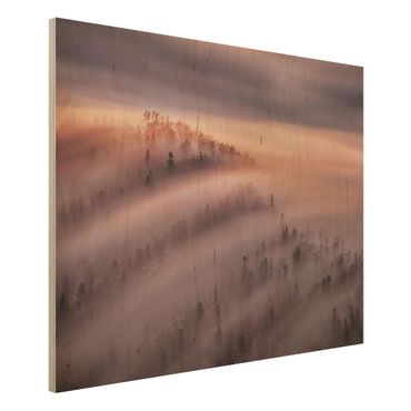Obraz z drewna - Powódź mgły