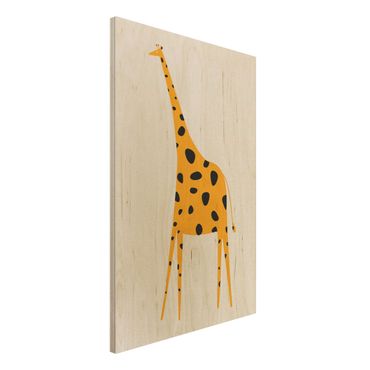 Obraz z drewna - Żółta żyrafa