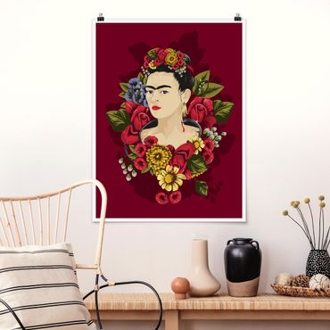 Plakat - Frida Kahlo - Róże