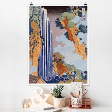 Plakat - Katsushika Hokusai - Wodospad Ono