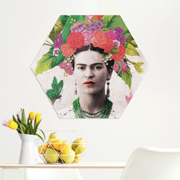 Obraz heksagonalny z Forex - Frida Kahlo - Portret z kwiatami