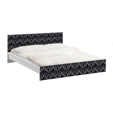 Okleina meblowa IKEA - Malm łóżko 180x200cm - Wzór w kropki w kolorze czarnym