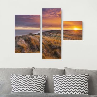 Obraz na płótnie 3-częściowy - Wschód słońca na plaży na Sylcie