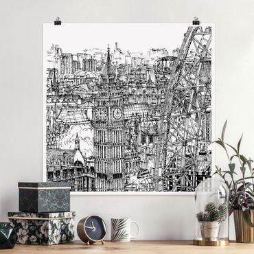 Plakat - Studium miasta - London Eye