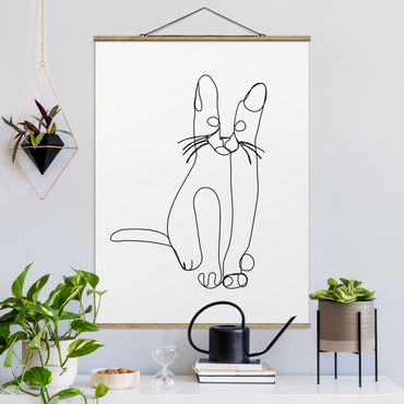 Plakat z wieszakiem - Line Art kota