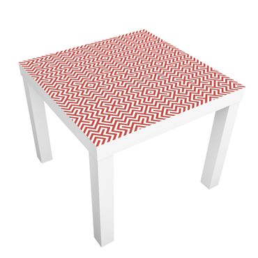 Okleina meblowa IKEA - Lack stolik kawowy - Czerwony geometryczny wzór w paski