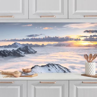 Panel ścienny do kuchni - Widok na chmury i góry