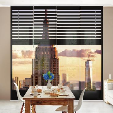 Zasłony panelowe zestaw - Zasłony widokowe na okna - Empire State Building Nowy Jork