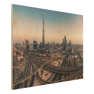 Obrazy z drewna - Wieczorna atmosfera w Dubaju