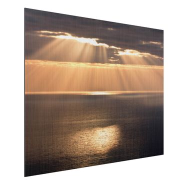 Obraz Alu-Dibond - Promienie słońca nad morzem