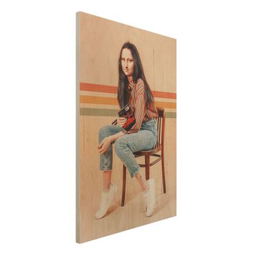 Obraz z drewna - Retro Mona Lisa
