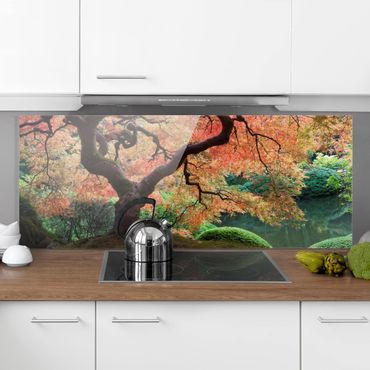 Panel szklany do kuchni - Ogród japoński