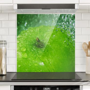 Panel szklany do kuchni - Zielone jabłko