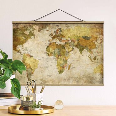 Plakat z wieszakiem - Mapa świata