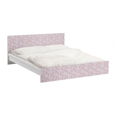 Okleina meblowa IKEA - Malm łóżko 140x200cm - Wzór serca