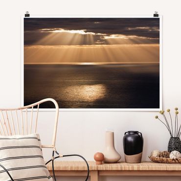 Plakat - Promienie słońca nad morzem