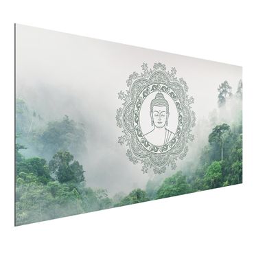 Obraz Alu-Dibond - Budda Mandala we mgle