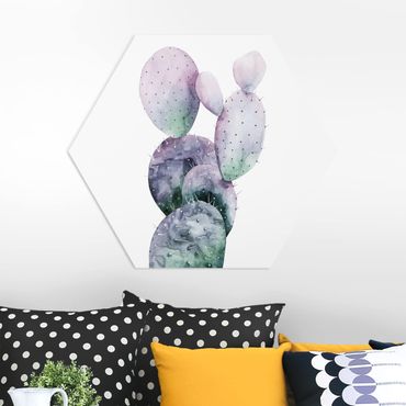 Obraz heksagonalny z Forex - Kaktus w purpurze I