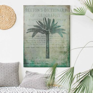 Obraz na płótnie - Kolaż w stylu vintage - antyczne drzewo palmowe