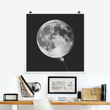 Plakat - Balon z księżycem