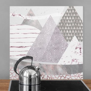 Panel szklany do kuchni - Pastelowe wzory abstrakcyjnego krajobrazu górskiego