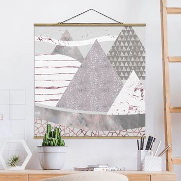 Plakat z wieszakiem - Pastelowe wzory abstrakcyjnego krajobrazu górskiego