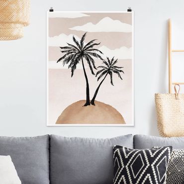 Plakat reprodukcja obrazu - Abstract Island Of Palm Trees