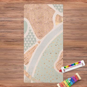 Mata korkowa - Abstrakcyjny pastelowy wzór w pejzaż morski