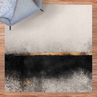 Mata korkowa - Abstrakcja Złoty horyzont czarno-biały