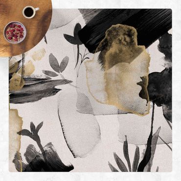 Mata korkowa - Abstrakcyjny wzór pędzla Złoty pył