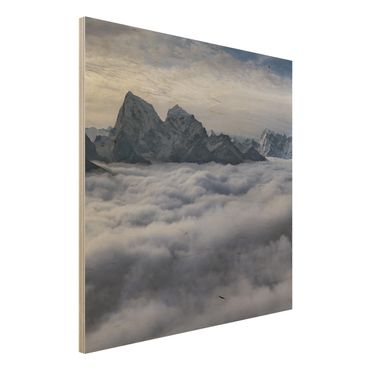 Obraz z drewna - Morze chmur w Himalajach