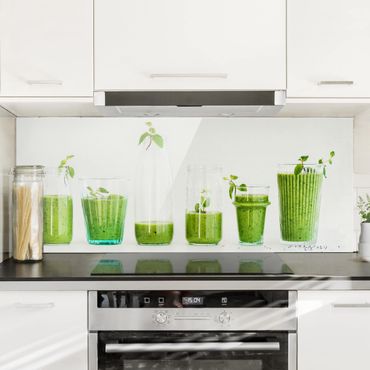 Panel szklany do kuchni - Kolekcja zielonych smoothie