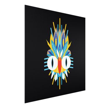 Obraz Forex - Kolaż Etno Maska - Ptasie pióra