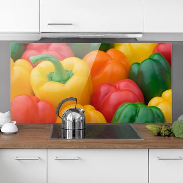 Panel szklany do kuchni - Kolorowe papryki