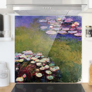 Panel szklany do kuchni - Claude Monet - Lilie wodne