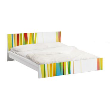 Okleina meblowa IKEA - Malm łóżko 160x200cm - Paski tęczowe
