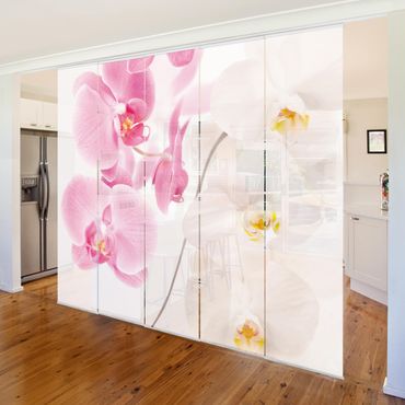 Zasłony panelowe zestaw - Delikatne orchidee