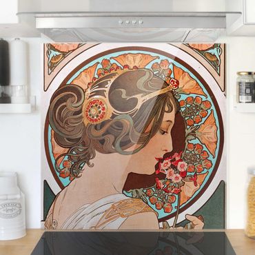 Panel szklany do kuchni - Alfons Mucha - Oborniki