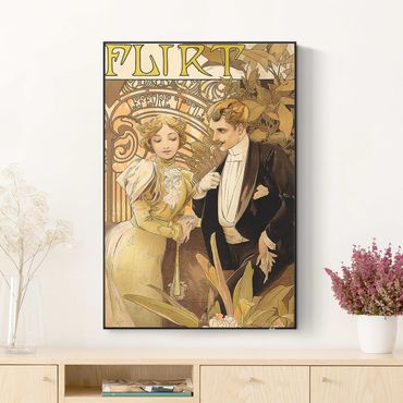 Akustyczny wymienny obraz - Alfons Mucha - Plakat reklamowy ciastek Flirt