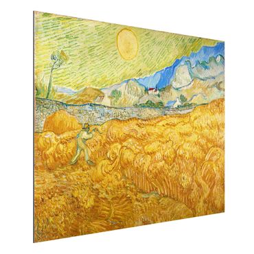 Obraz Alu-Dibond - Vincent van Gogh - Pole kukurydzy z żniwiarzem