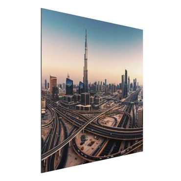 Obraz Alu-Dibond - Wieczorna atmosfera w Dubaju
