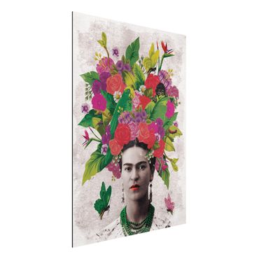 Obraz Alu-Dibond - Frida Kahlo - Portret z kwiatami