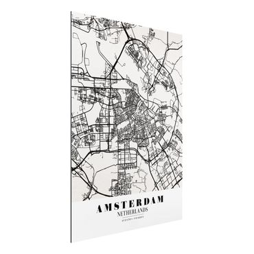 Obraz Alu-Dibond - Mapa miasta Amsterdam - Klasyczna