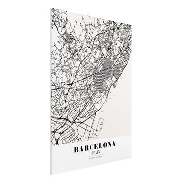 Obraz Alu-Dibond - City Map Barcelona - Klasyczna