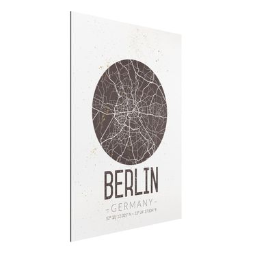 Obraz Alu-Dibond - Mapa miasta Berlin - Retro