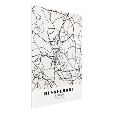 Obraz Alu-Dibond - Mapa miasta Düsseldorf - Klasyczna