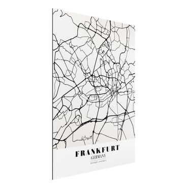 Obraz Alu-Dibond - Mapa miasta Frankfurt - Klasyczna