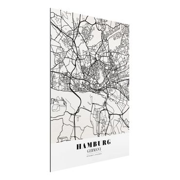 Obraz Alu-Dibond - Mapa miasta Hamburg - Klasyczna